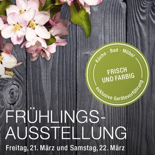 Frühlingsgefühle für dein Zuhause! 🌸

Am 21. & 22. März verwandelt sich unser Showroom in eine Inspirationsoase auf 700m²! 🔥 Entdecke die neuesten Küchentrends, stilvolle Möbel und innovative...