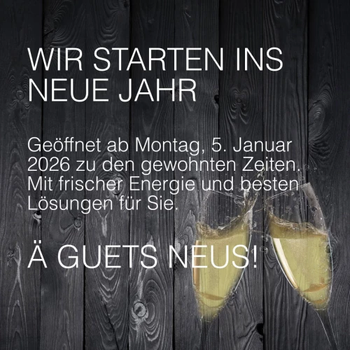 🎉✨ Willkommen im neuen Jahr! ✨🎉

Ein neues Jahr bedeutet neue Chancen, frische Ideen und spannende Projekte.
Wir freuen uns darauf, auch im neuen Jahr gemeinsam mit euch durchzustarten.

Ab dem 5....