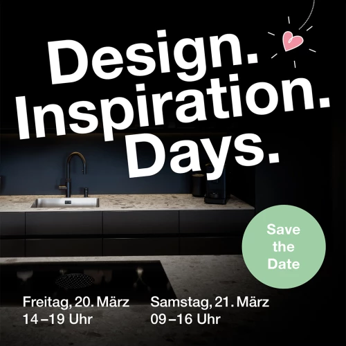Manchmal reicht etwas Inspiration ✨
Und schon siehst du dein Zuhause mit ganz neuen Augen.

Genau dafür sind unsere Design.Inspiration.Days. 2026 da.

Entdecke neue Trends, Technologien und Ideen...